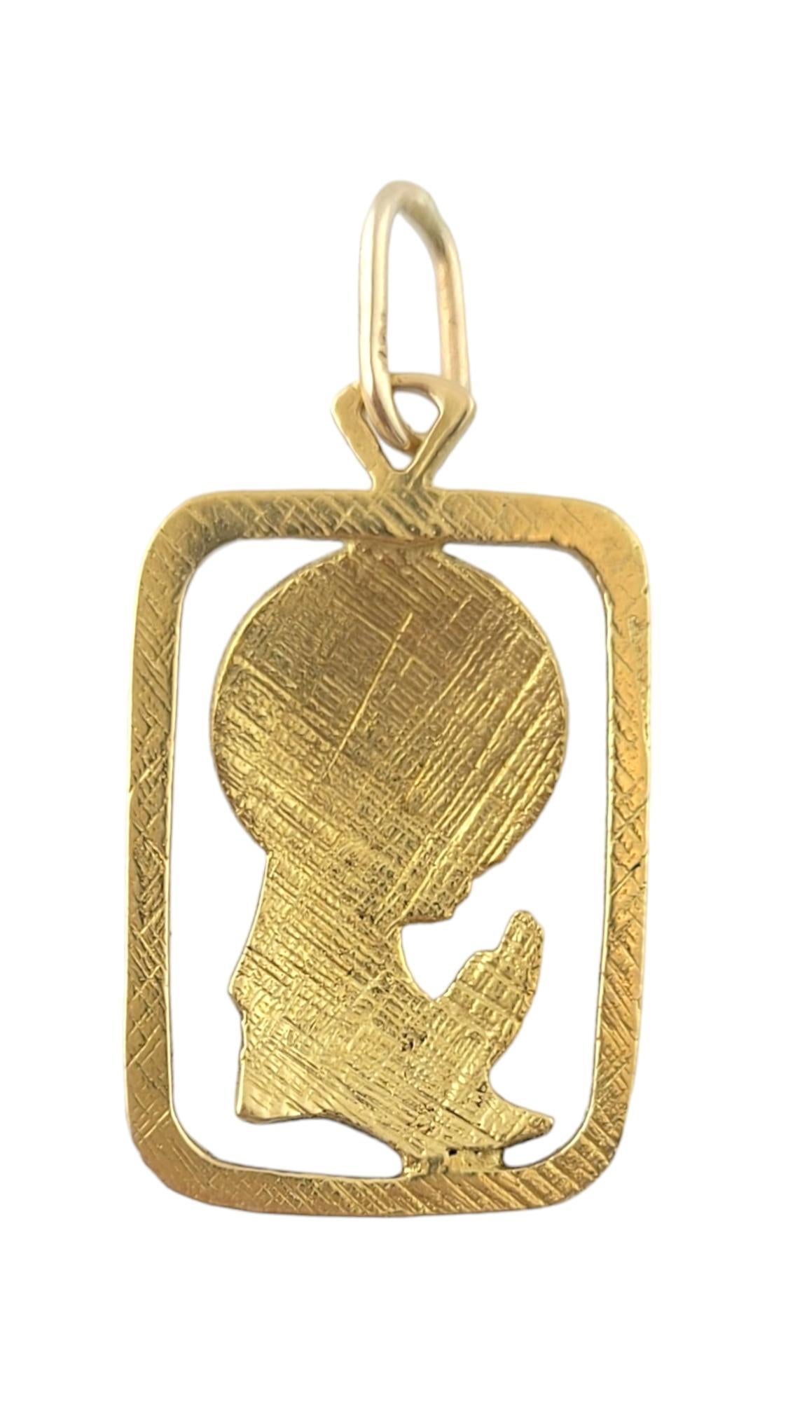 Women's 14K Yellow Gold Enamel Virgin Mary Pendant #16377 For Sale