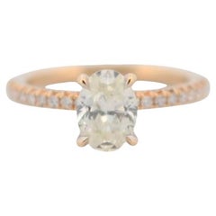 14K Yellow Gold Engagement Ring with Natural Diamonds
