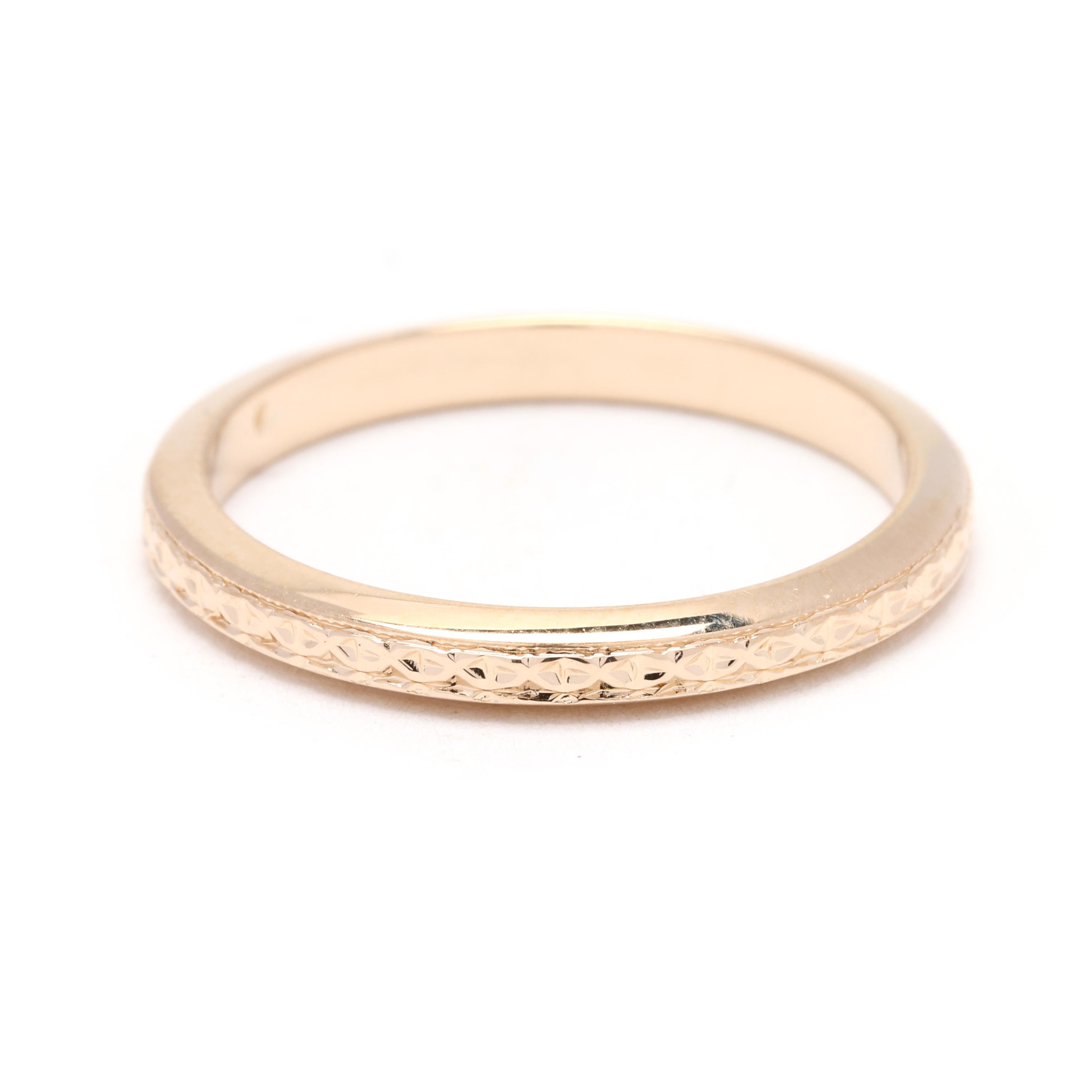 Add a touch of timeless elegance to your jewelry collection with our 14k Yellow Gold Engraved Band Ring. Designed for ring size 6.25, this exquisite band features intricate engravings that enhance its classic beauty, making it a versatile piece