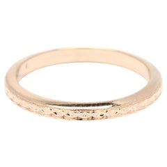 Anello a fascia con incisione in oro giallo 14k, misura 6,25, anello a fascia impilabile