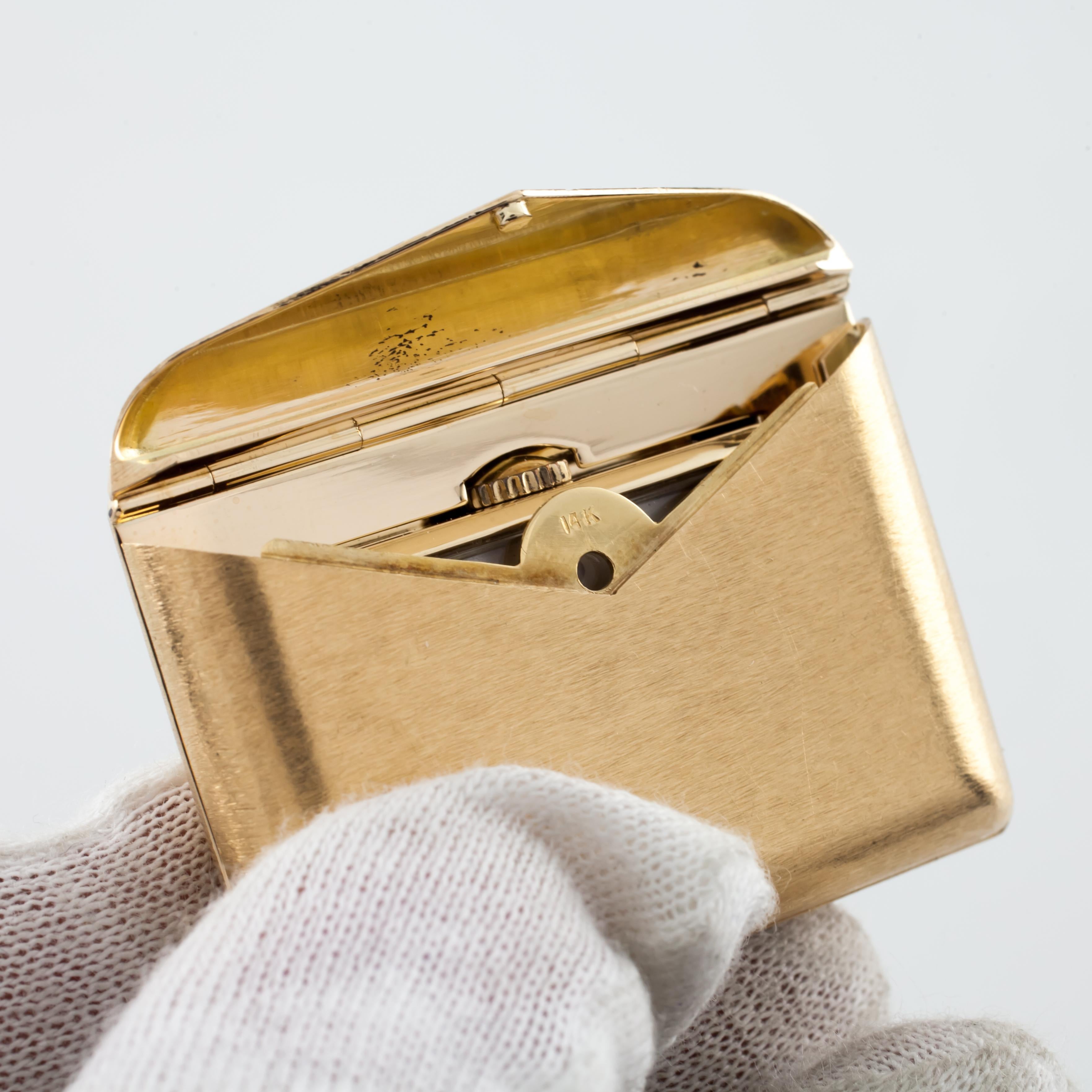De las mujeres ¡Reloj de bolsillo de sobre de oro amarillo de 14 quilates de Kior! ¡Gran pieza vintage! en venta
