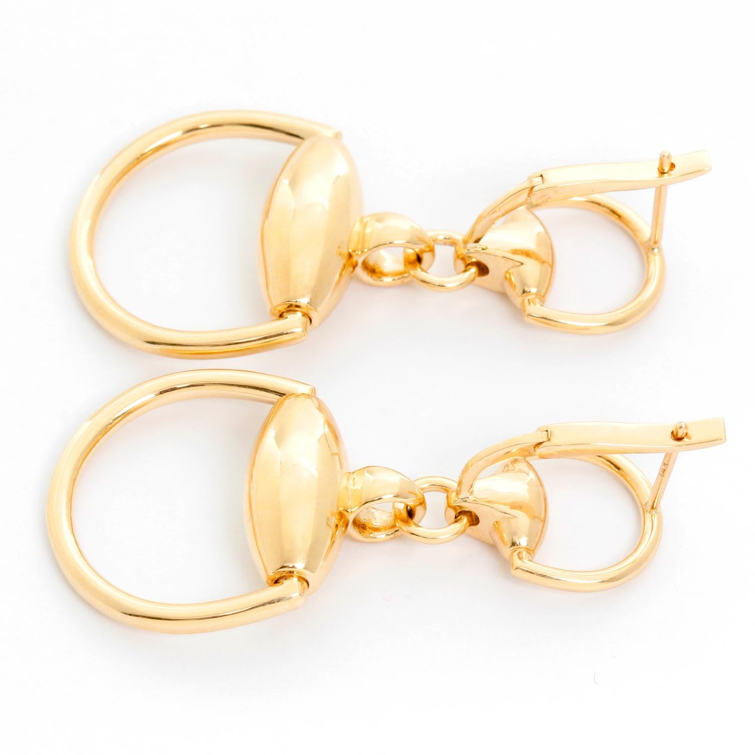 Women's 14 Karat Yellow Gold Equestrian Earrings For Sale