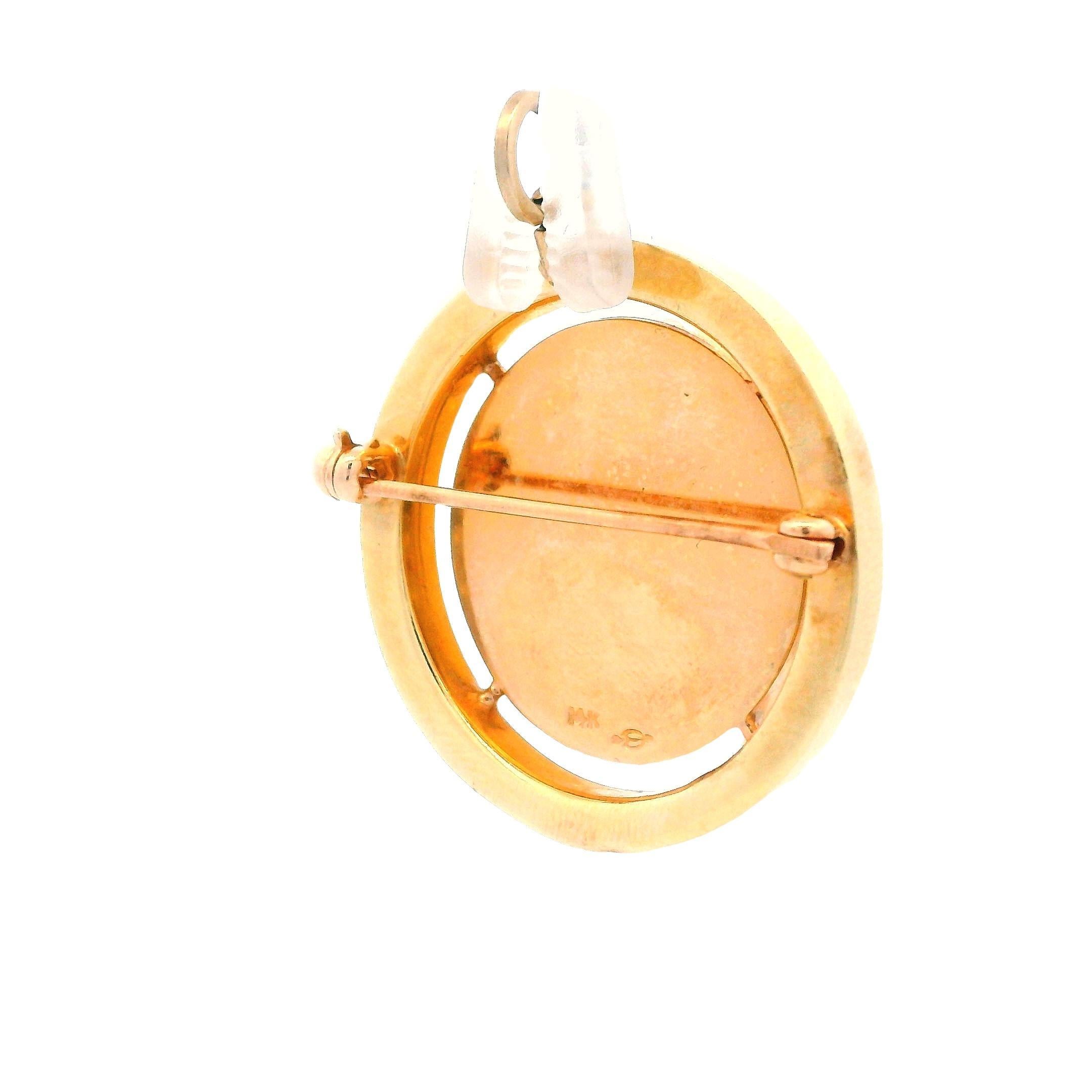 14K Yellow Gold Essex Crystal Pin/Pendant from 1980 For Sale 1