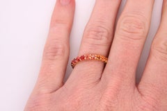 14K Yellow Gold Eternity Mulit-Colored Rainbow Gemstone Ring