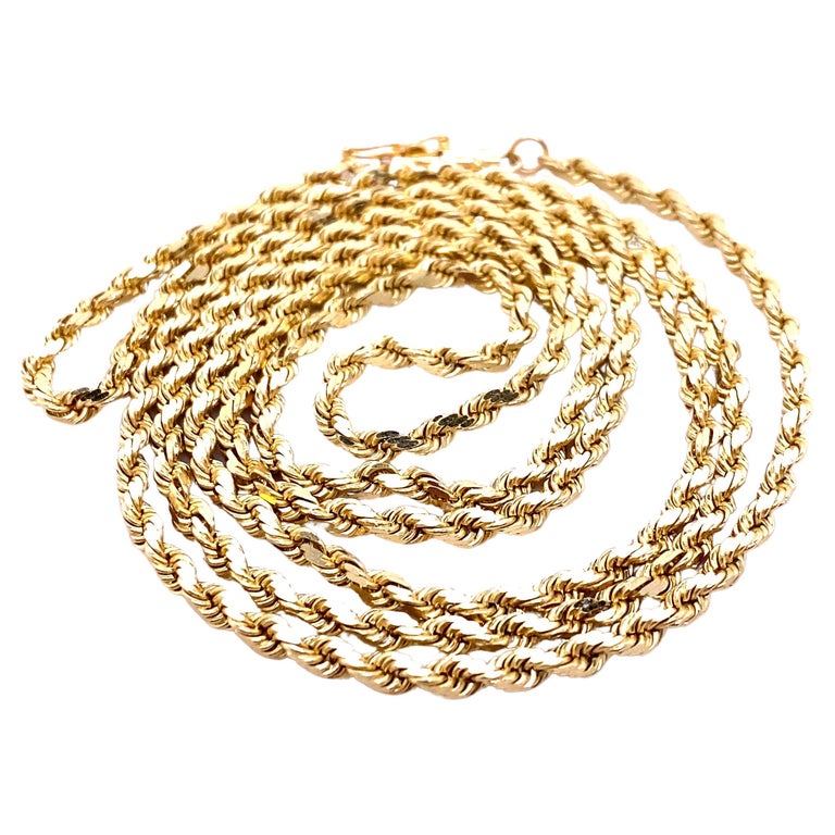 Facted Rope Chain 14k Yellow Gold Faceted Rope Chain For Sale at 1stDibs