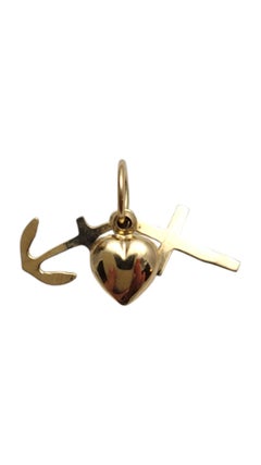 14K Yellow Gold Faith, Hope & Charity Charm #19845