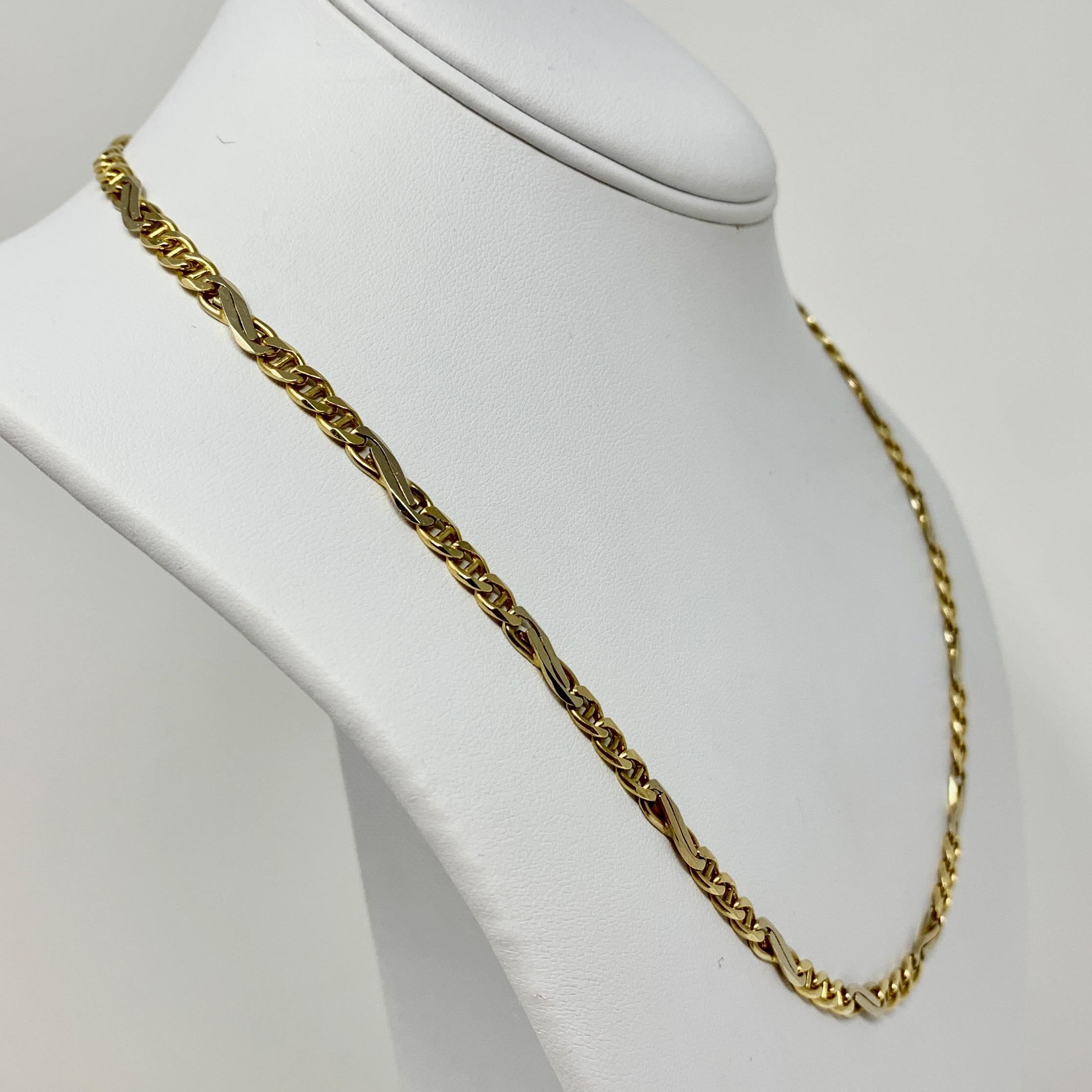 14k Yellow Gold 23.6g Fancy Gucci Anchor Mariner Link Chain Necklace Italy 20