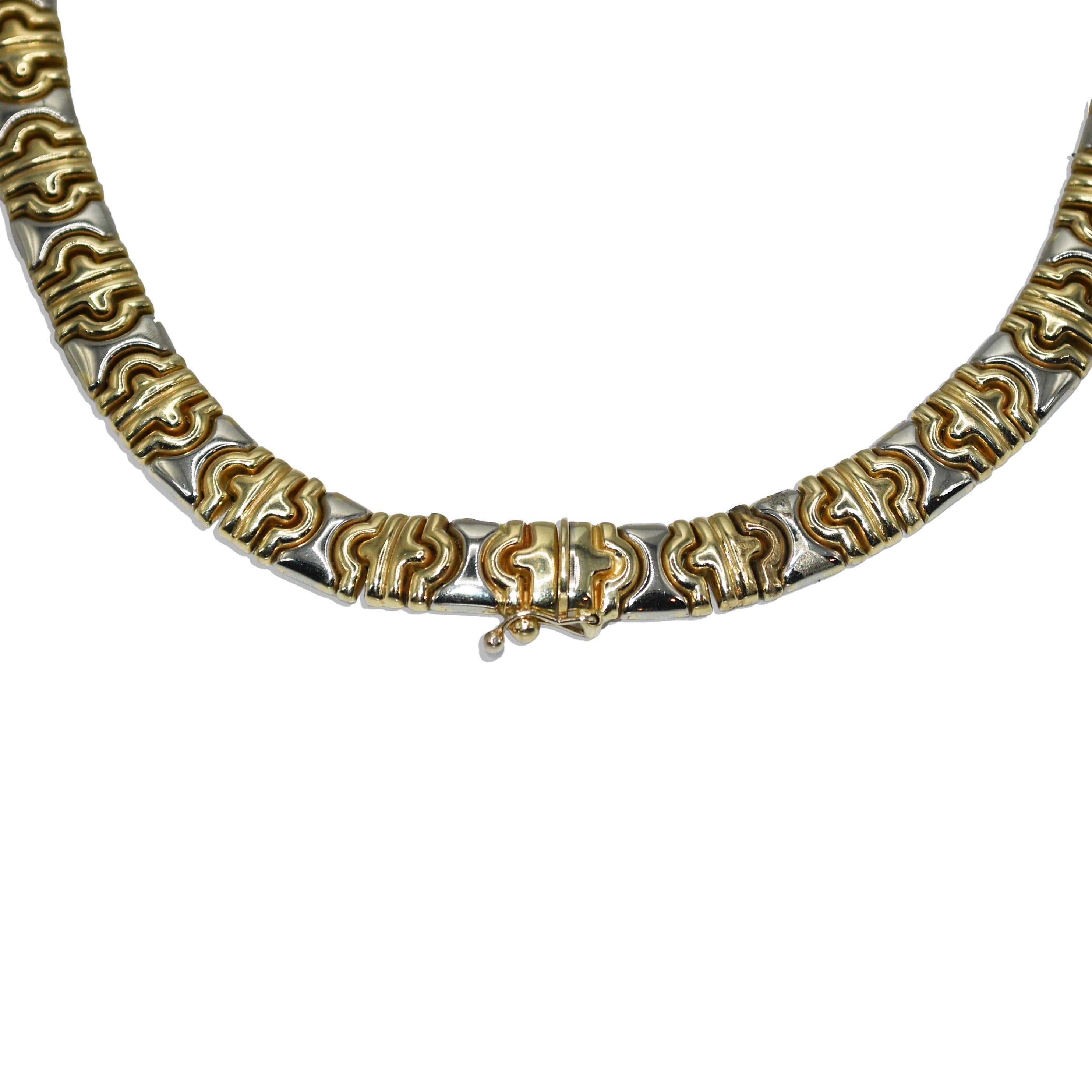 14K Yellow Gold Fancy Link Necklace 44.3g In Excellent Condition For Sale In Laguna Beach, CA