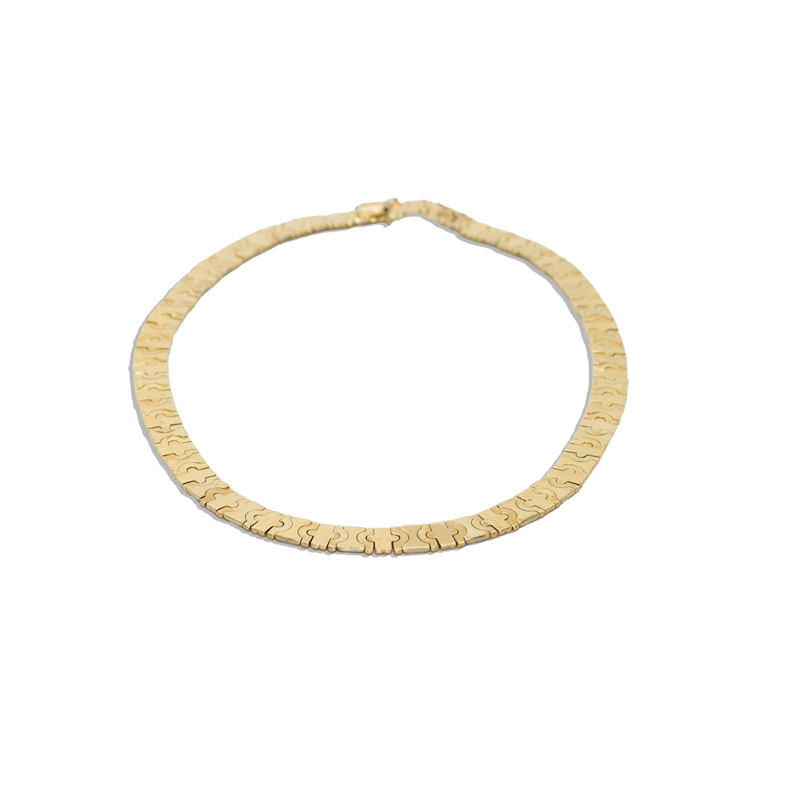 14K Yellow Gold Fancy Link Necklace 44.3g For Sale 1