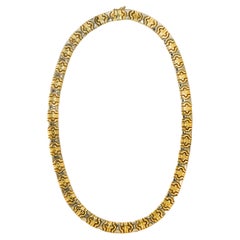 14K Yellow Gold Fancy Link Necklace 44.3g