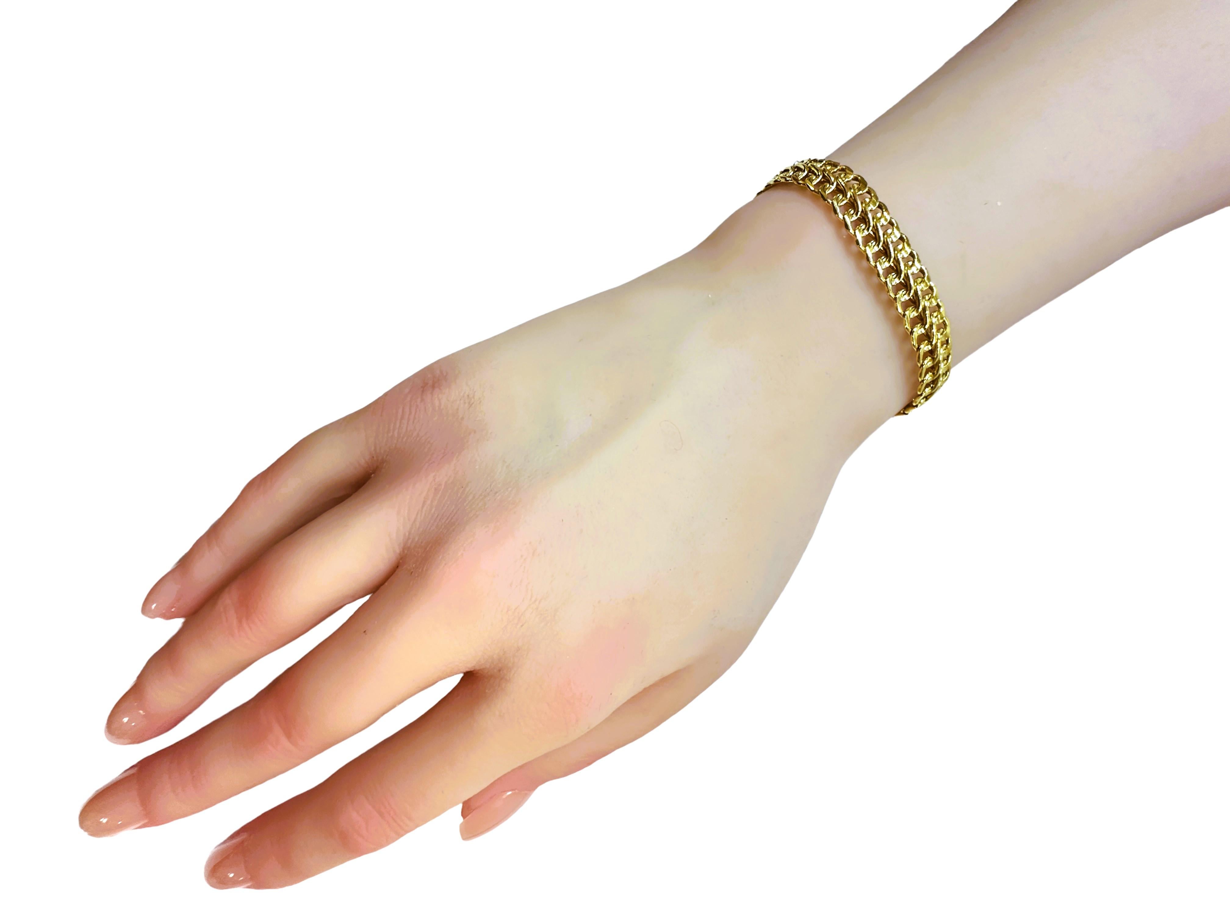 Women's 14k Yellow Gold Fancy Link Woven Bracelet 7 Inches - Italy