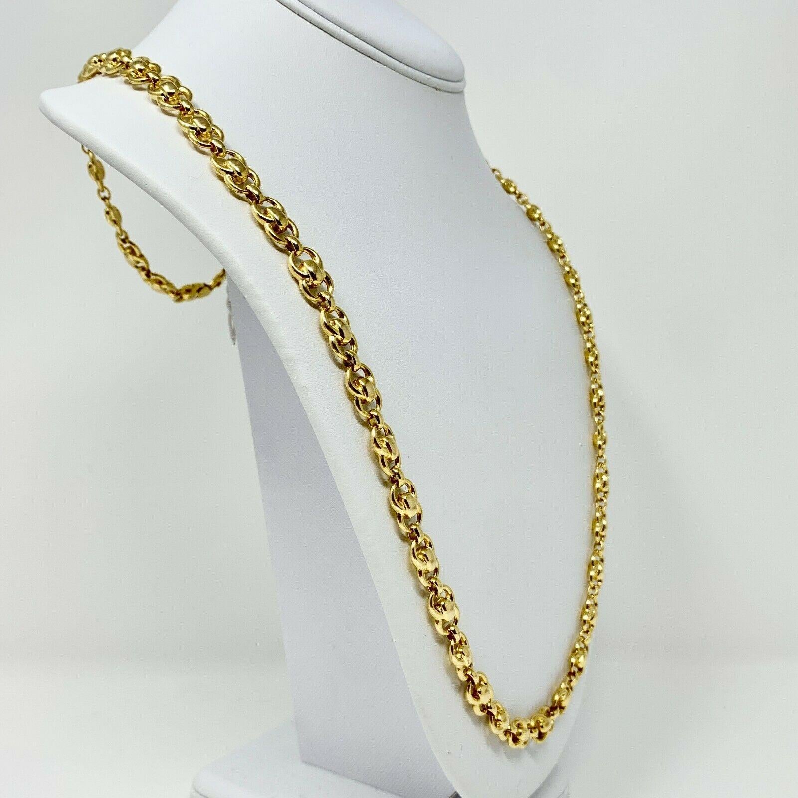 14k Yellow Gold UnoAErre Fancy Modified Cable Link Chain Necklace Italy 30
