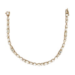 14K Yellow Gold Fancy Shape Diamond Bracelet for Her