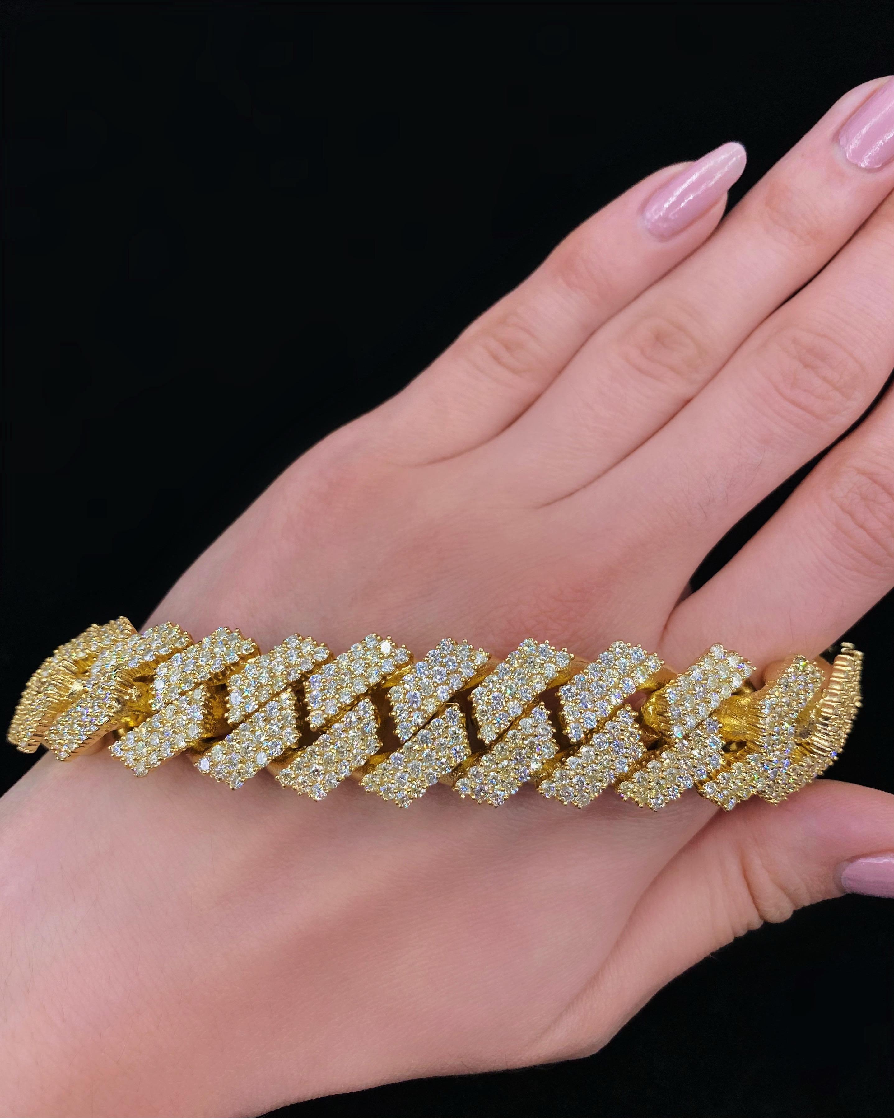 rose gold diamond cuban link bracelet