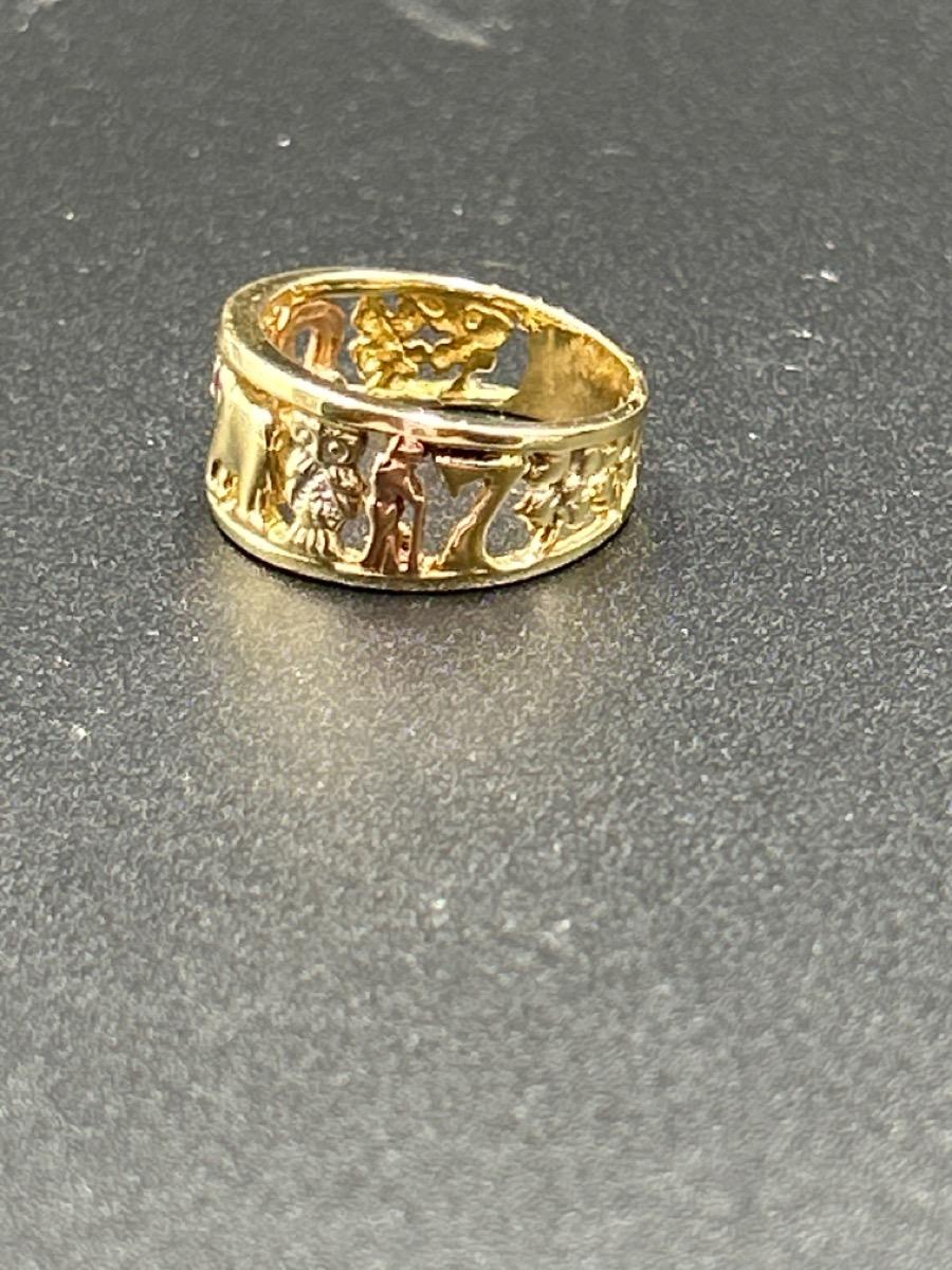 14k Yellow Gold Fashion Ring Size 8 5.3g In Good Condition For Sale In South Bend, IN