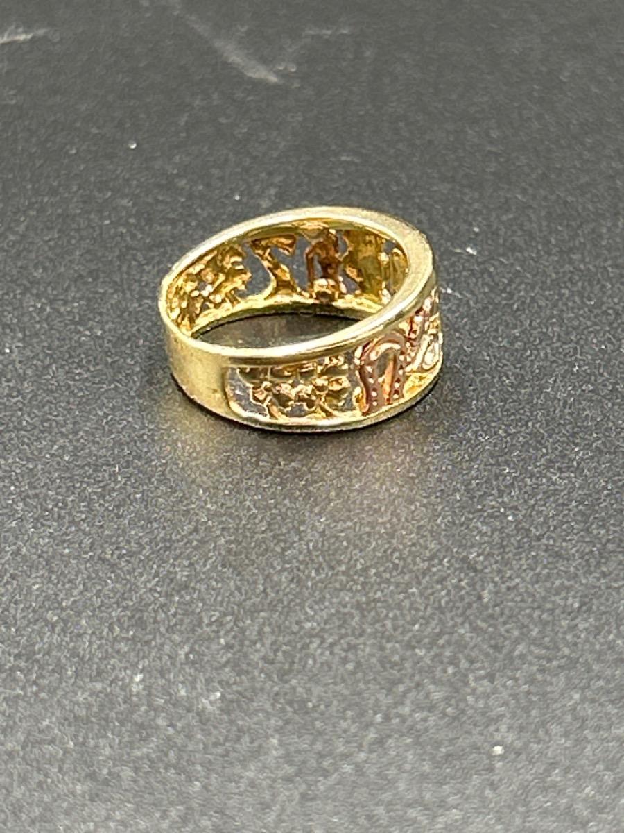 14k Yellow Gold Fashion Ring Size 8 5.3g For Sale 1
