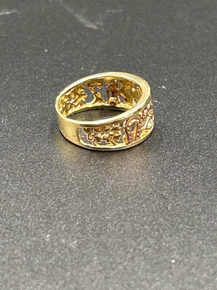 14k Gelbgold Mode-Ring Größe 8 5.3g im Angebot 2
