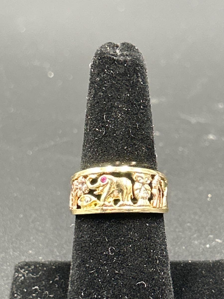 14k Yellow Gold Fashion Ring Size 8 5.3g For Sale 2