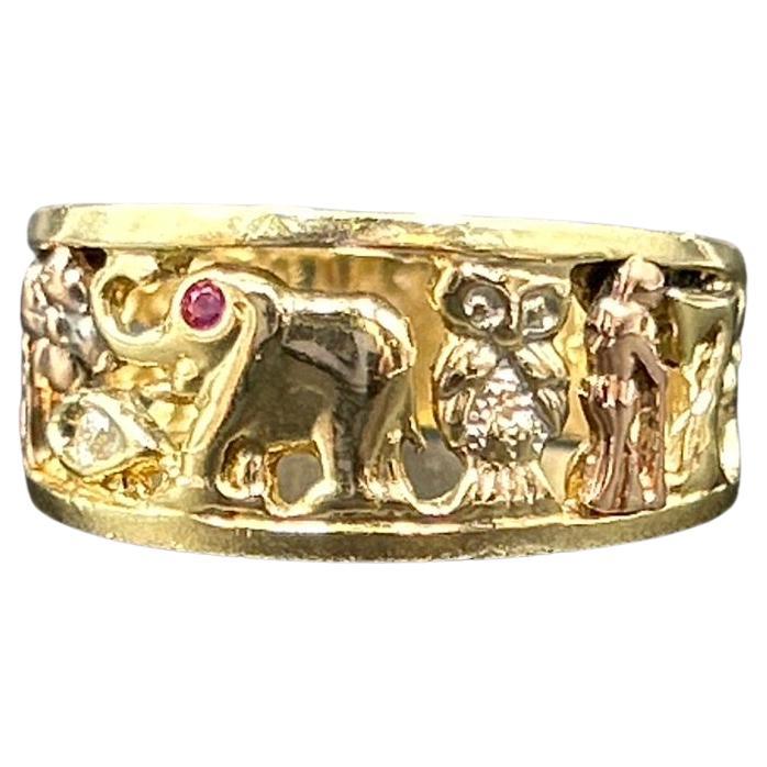 14k Yellow Gold Fashion Ring Size 8 5.3g For Sale