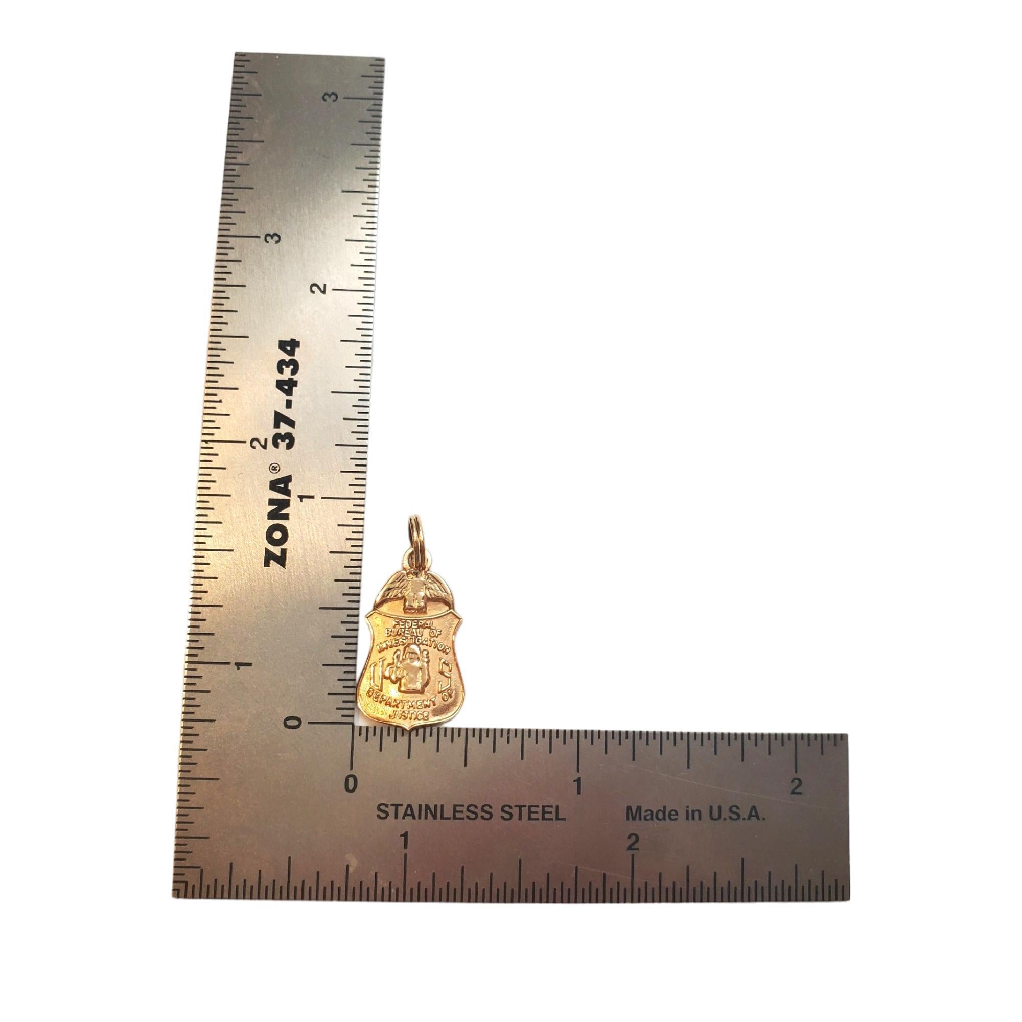 14K Gelbgold FBI Department of Justice Badge Charm #17496 Damen