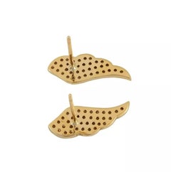 14K Gelbgold Feder-Ohrring Naturdiamant