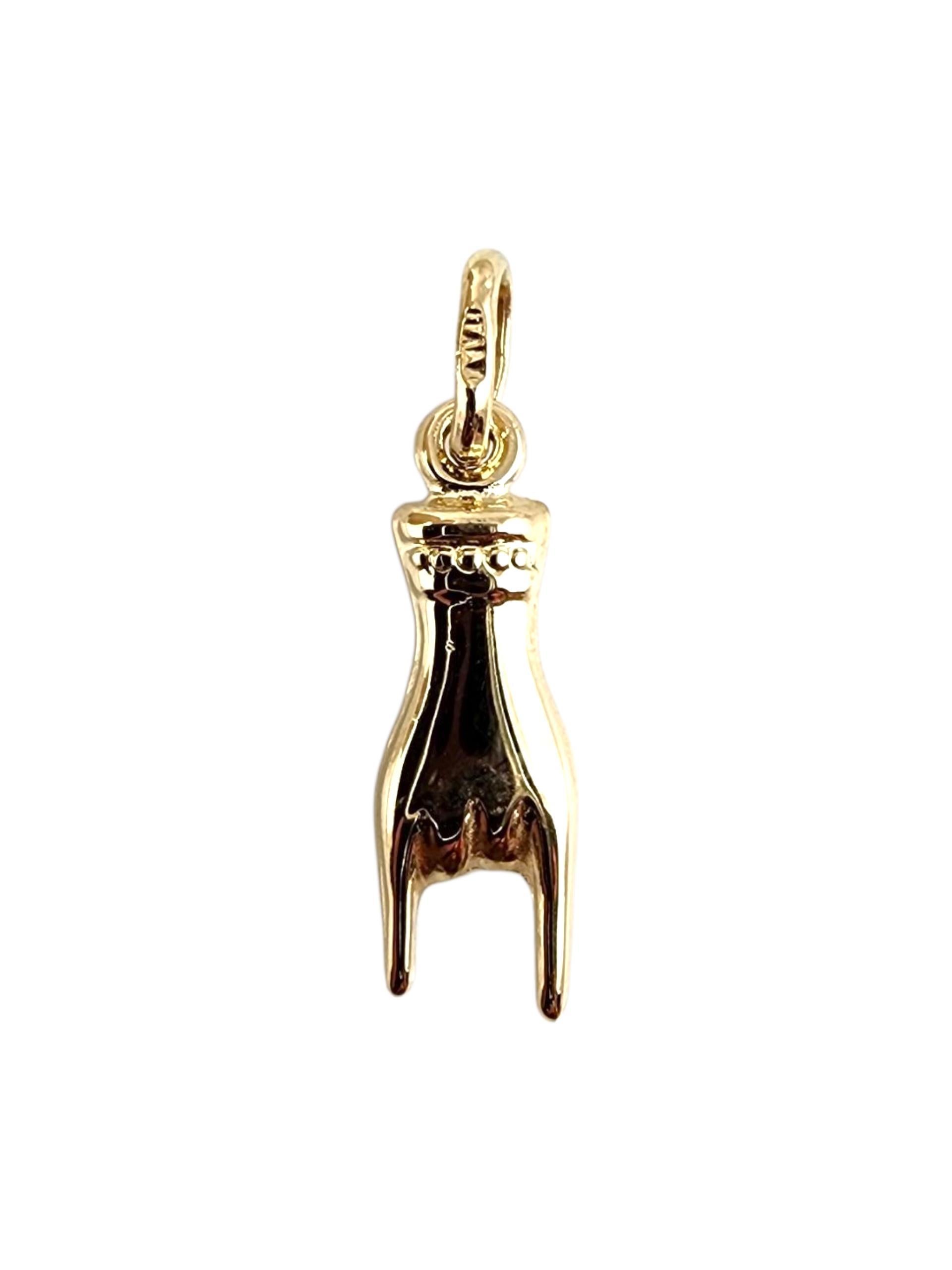 Charm Figa Hand Malocchio in oro giallo 14K #22507 in vendita