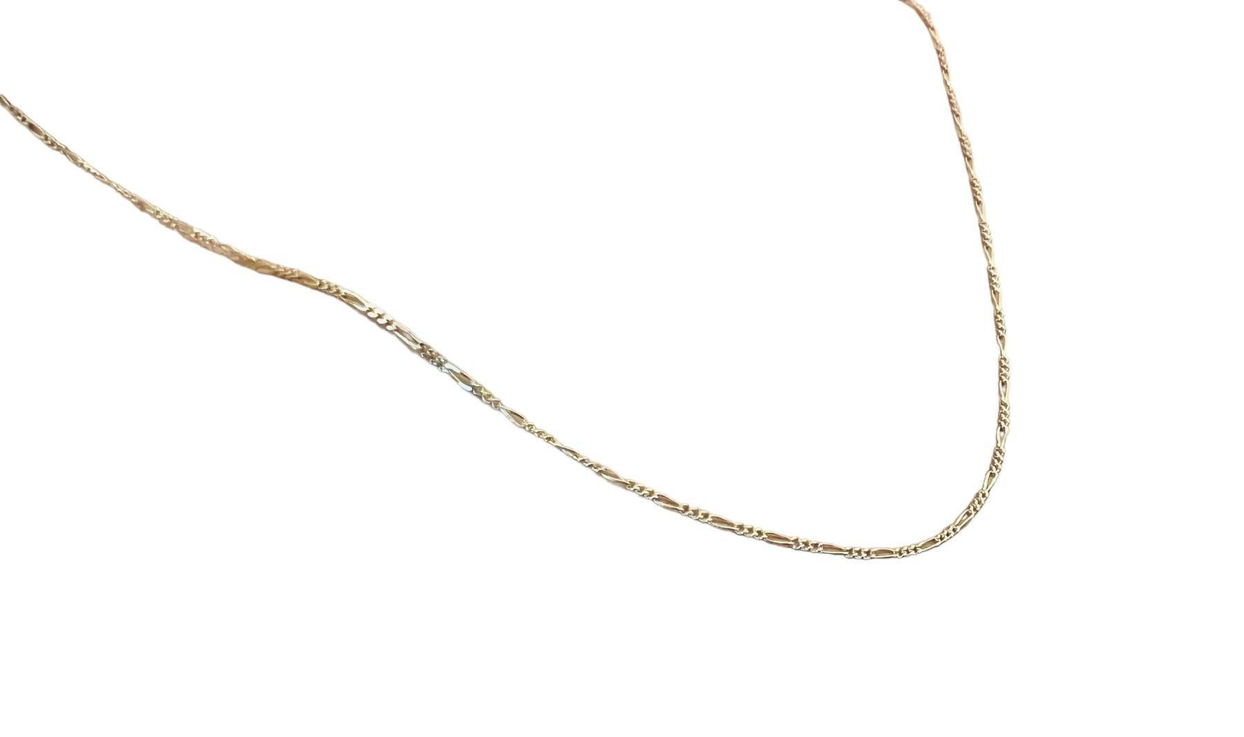 14K Yellow Gold Figaro Chain

This chain is set in 14K yellow gold and 21
