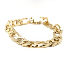 14k Yellow Gold Figaro Chain Bracelet