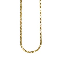 Retro 14K Yellow Gold Figaro Chain Necklace 26"