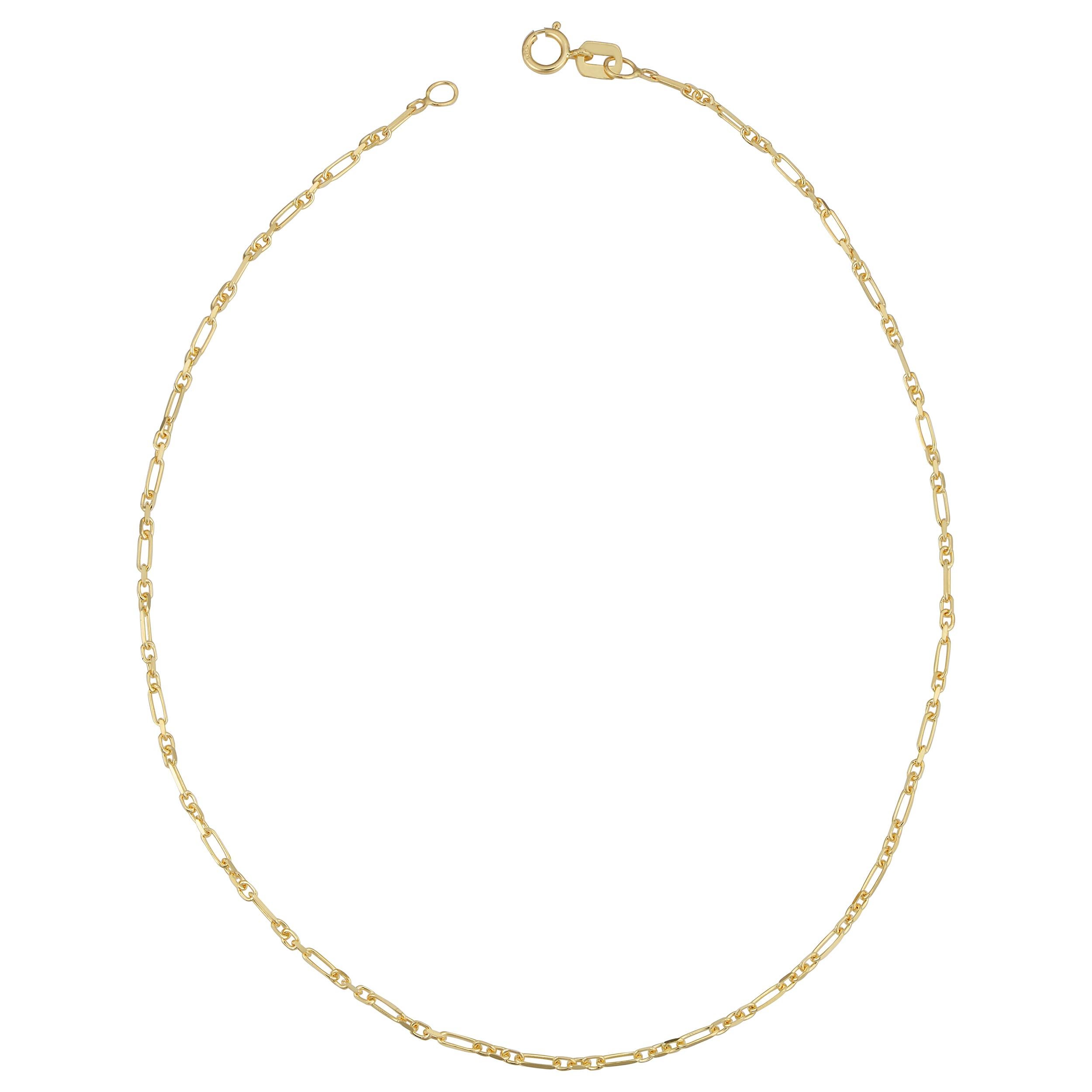 Bracelet à maillons Figaro en or jaune 14 carats pour elle Pour femmes en vente