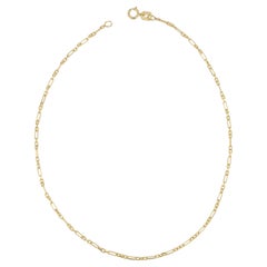 14K Yellow Gold Figaro Link Anklet for Her