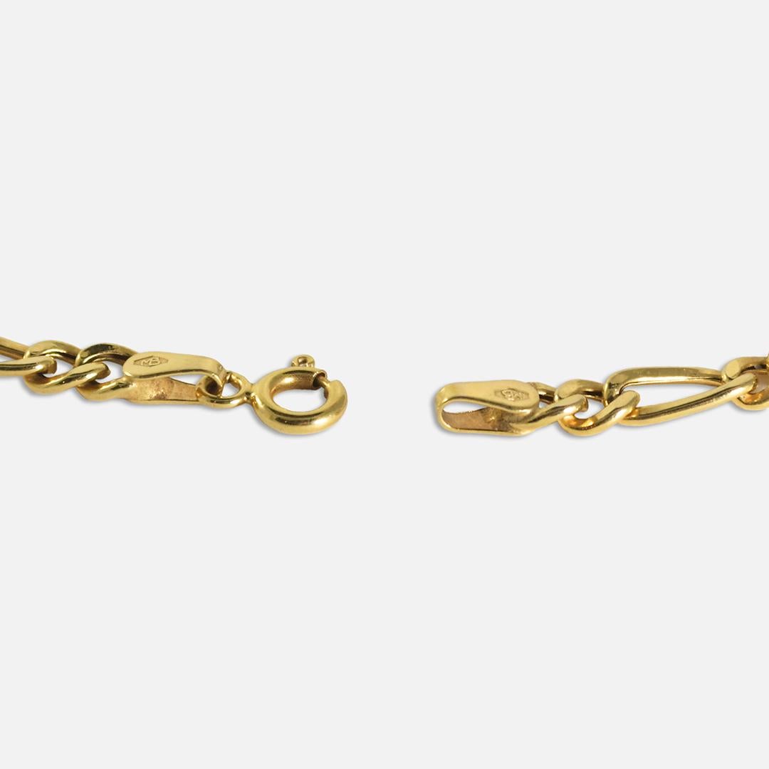 14K Yellow Gold Figaro Link Bracelet 3.2g In Excellent Condition In Laguna Beach, CA