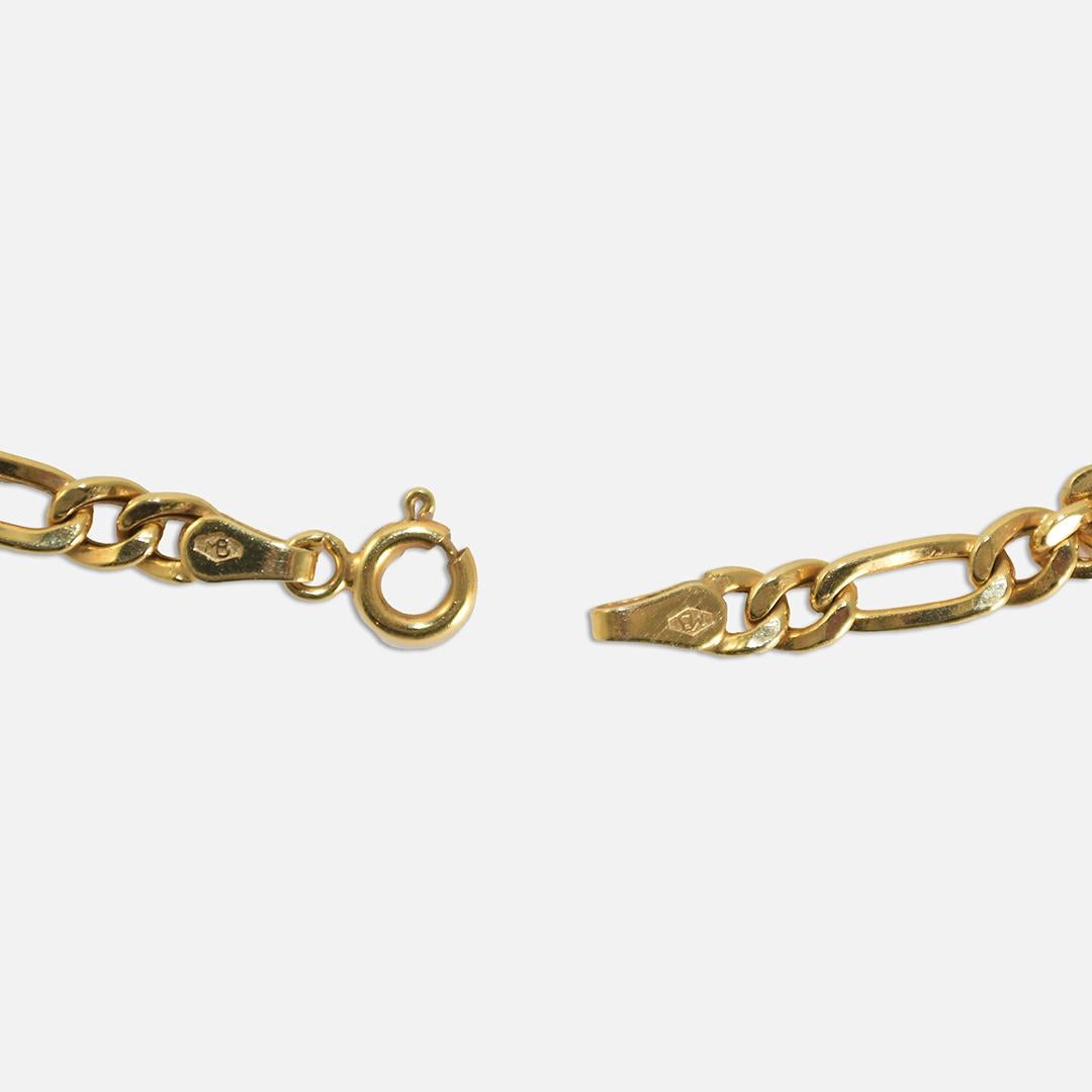Women's or Men's 14K Yellow Gold Figaro Link Bracelet 3.2g