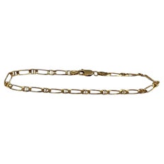 14K Yellow Gold Figaro Mariner Link Bracelet 8.25in 5.4g