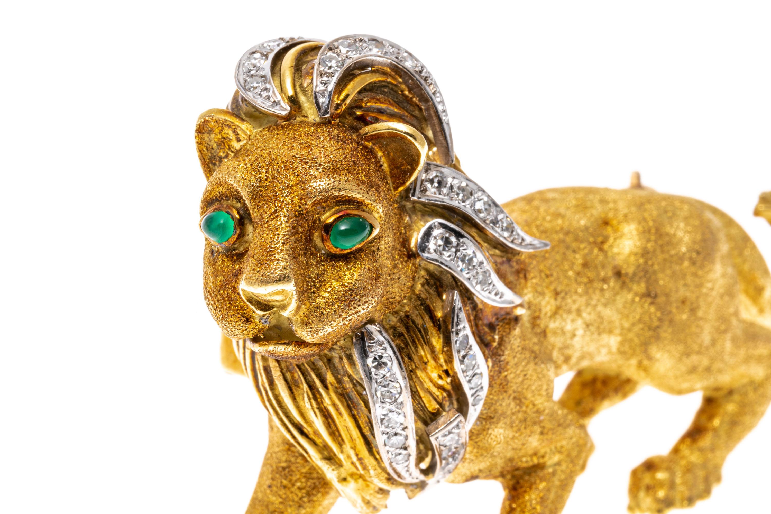 lion brooch pin