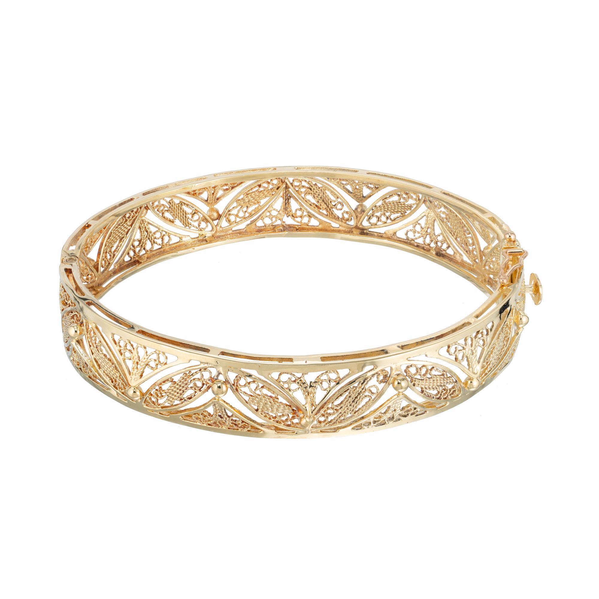 14k gold filigree bracelet