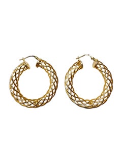 14K Yellow Gold Filigree Hoop Earrings #25524
