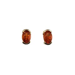 14K Yellow Gold Fire Opal Stud Earrings #21588