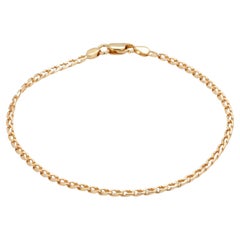 14K Yellow Gold Flat Curb Link 7.75 Inch Bracelet Made in Italy
