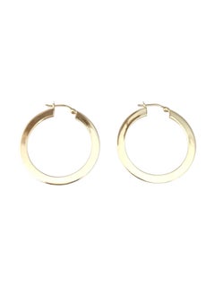 14K Yellow Gold Flat Hoop Earrings #21756