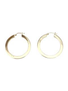 14K Yellow Gold Flat Hoop Earrings #21756