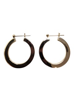 14K Yellow Gold Flat Hoop Earrings #25519