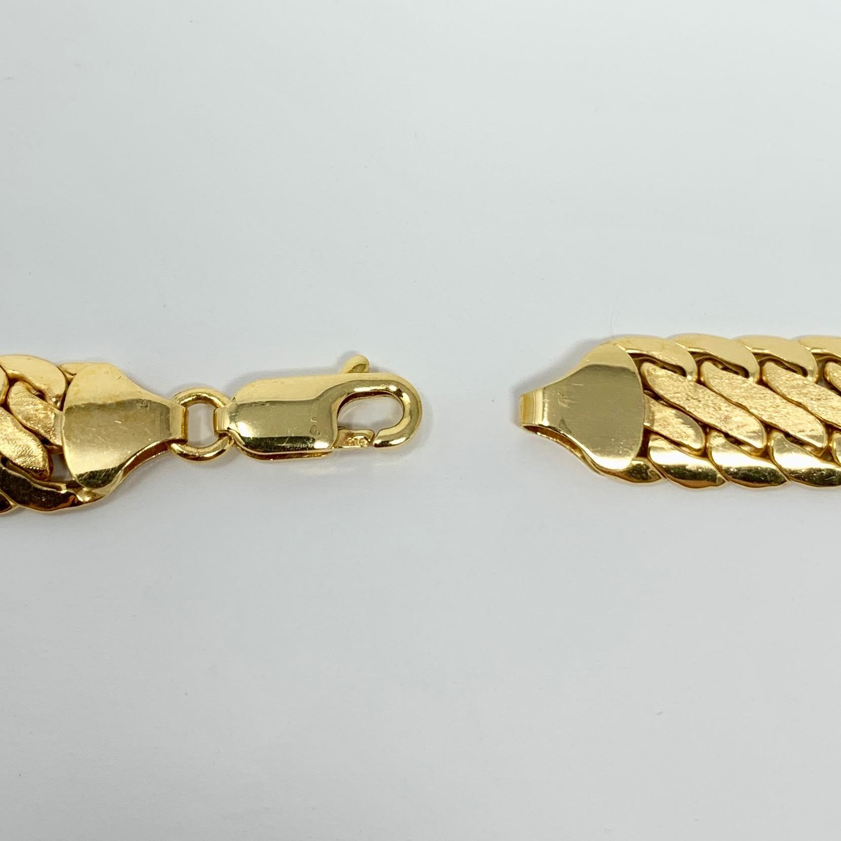 Women's 14k Yellow Gold Flat Interlocking Curb Link Necklace
