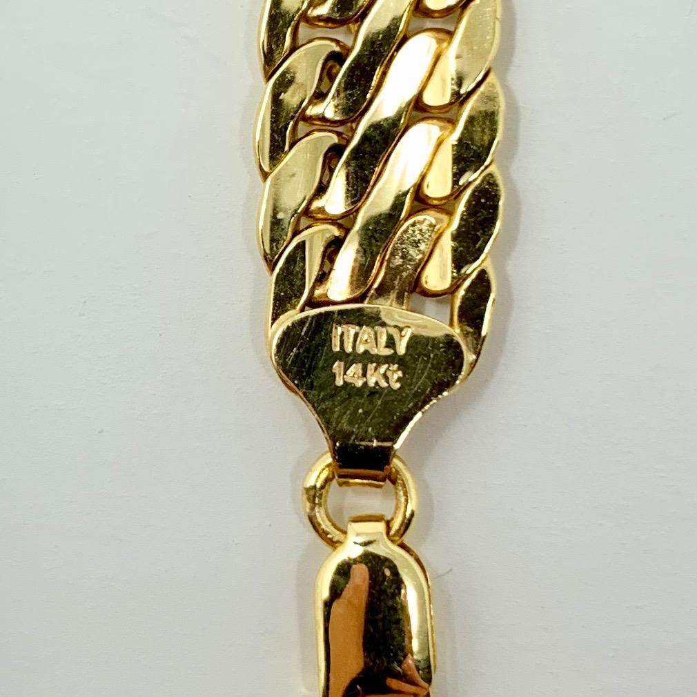 14k Yellow Gold Flat Interlocking Curb Link Necklace 1