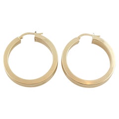 Anneaux ronds plats en or jaune 14K