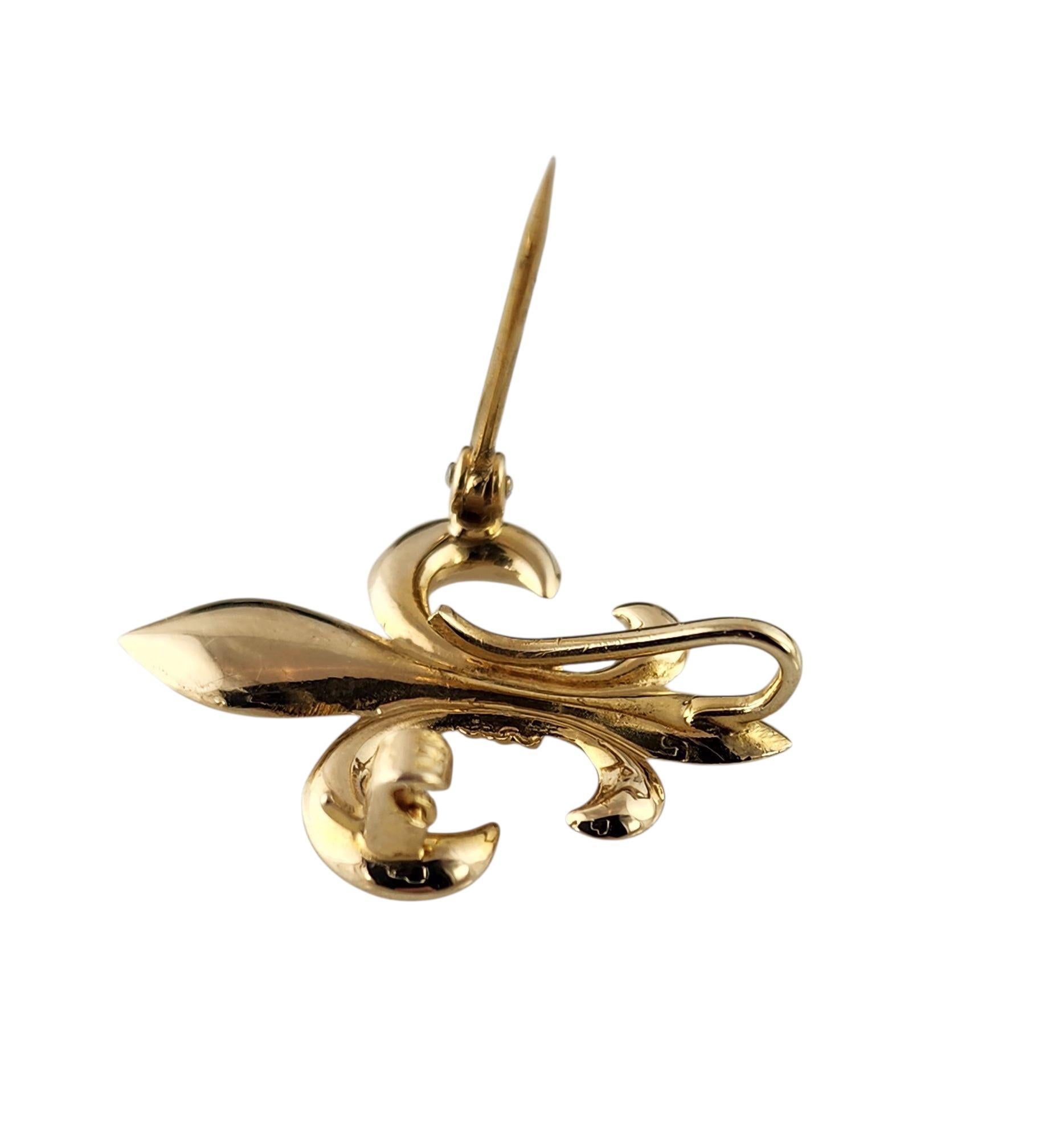 Épingle de montre Fleur de Lis en or jaune 14k #23057 Unisexe en vente