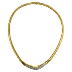 14K Gelbgold Flex Glieder-Diamant-Halskette 2,00 Karat