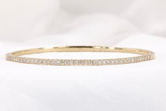 14K Yellow Gold Flexible 0.85 CTW Diamond Bangle Bracelet