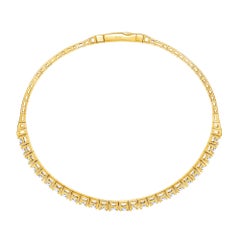 14K Yellow Gold Flexible Diamond Bangle Bracelet