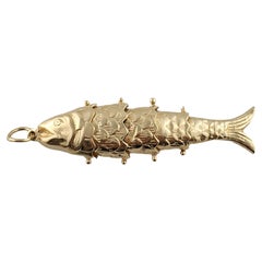 14K Yellow Gold Flexible Fish Charm